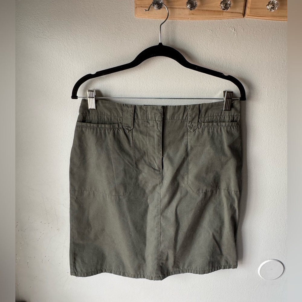 Vintage White Stag Olive Green Utility Mini Skirt - Size 8 Gorpcore Y2K